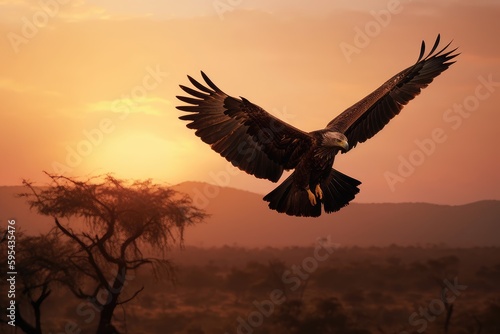 eagle in the sunset © Man888