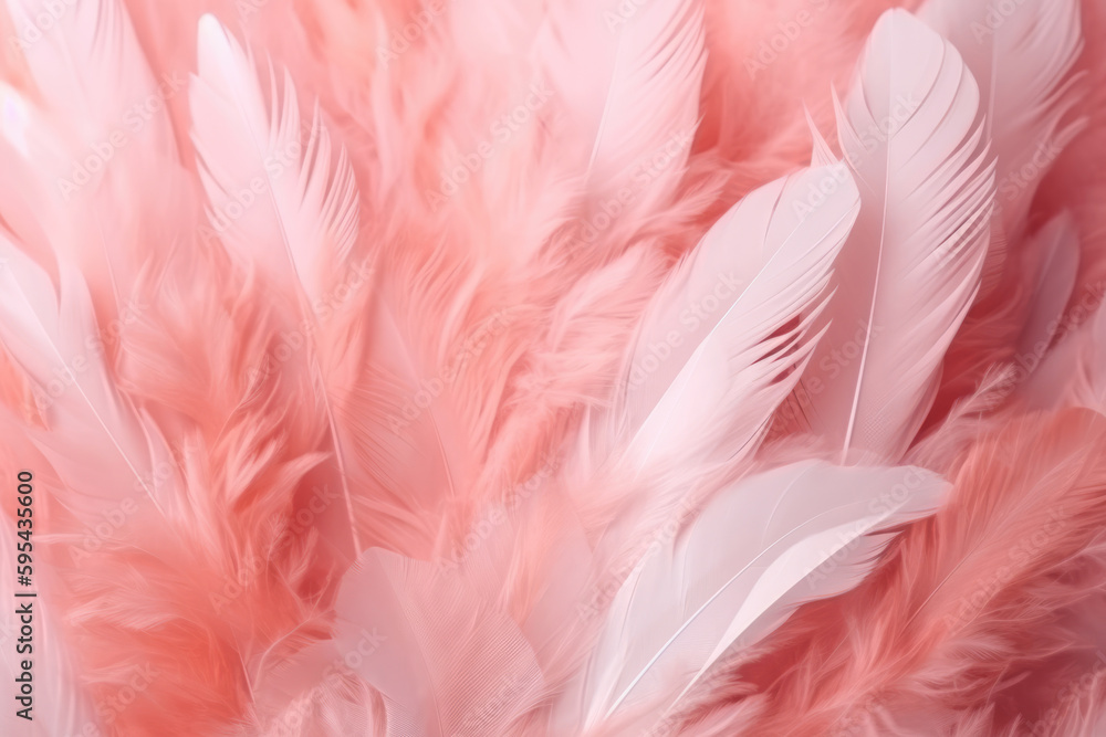 Abstract Coral feathers texture background. Generative AI