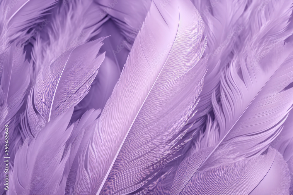 Obraz premium Abstract Purple feathers texture background. Generative AI