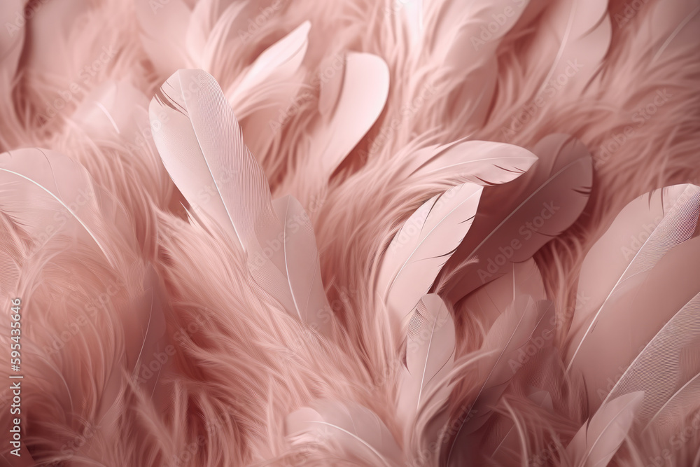 Abstract Pink feathers texture background. Generative AI