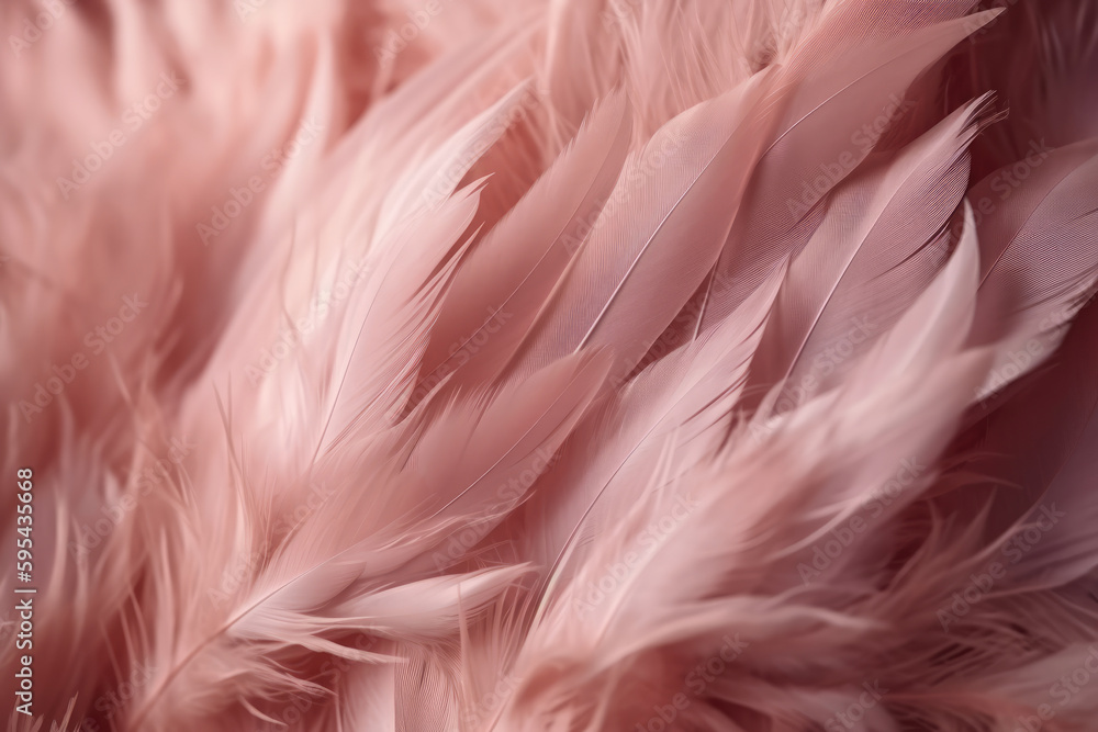 Abstract Pink feathers texture background. Generative AI