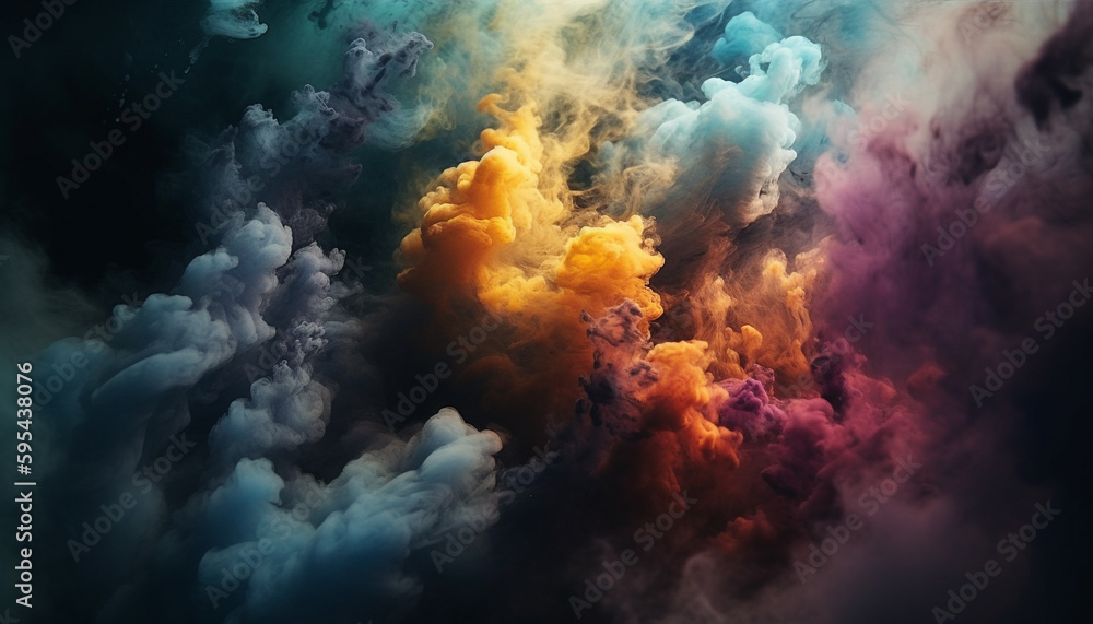 Abstract smoke patterns in the night sky generated by AI Abstract smoke patterns in the night sky generated by AI