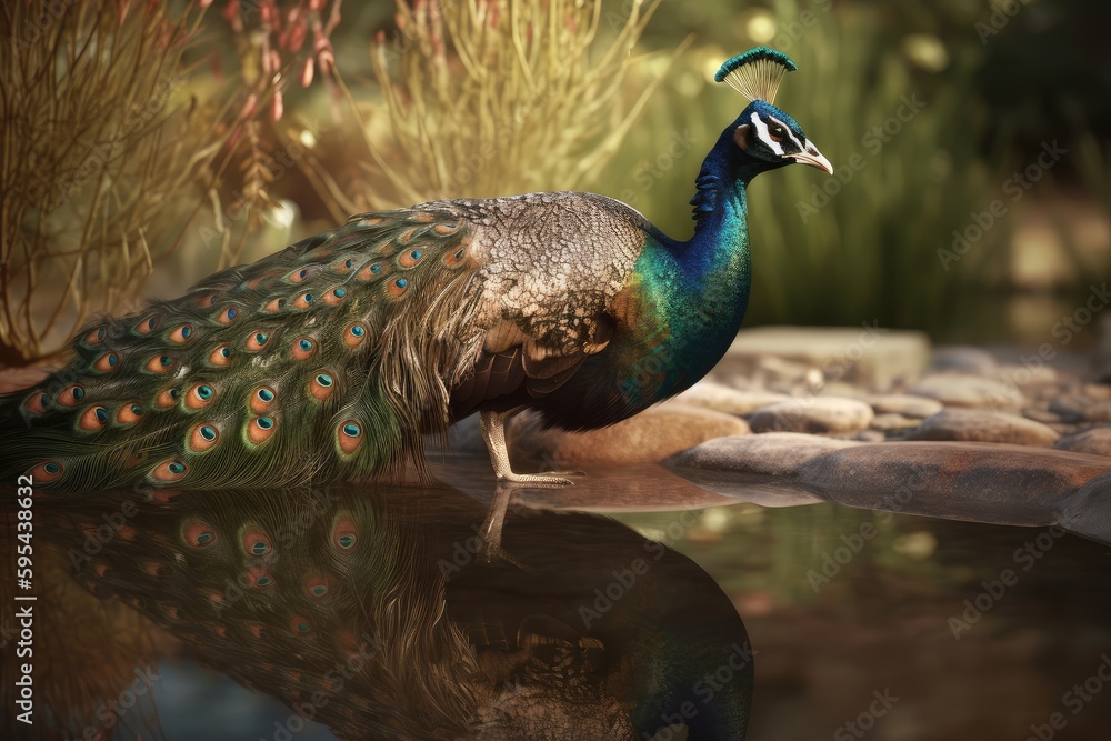 Naklejka premium peacock with feathers