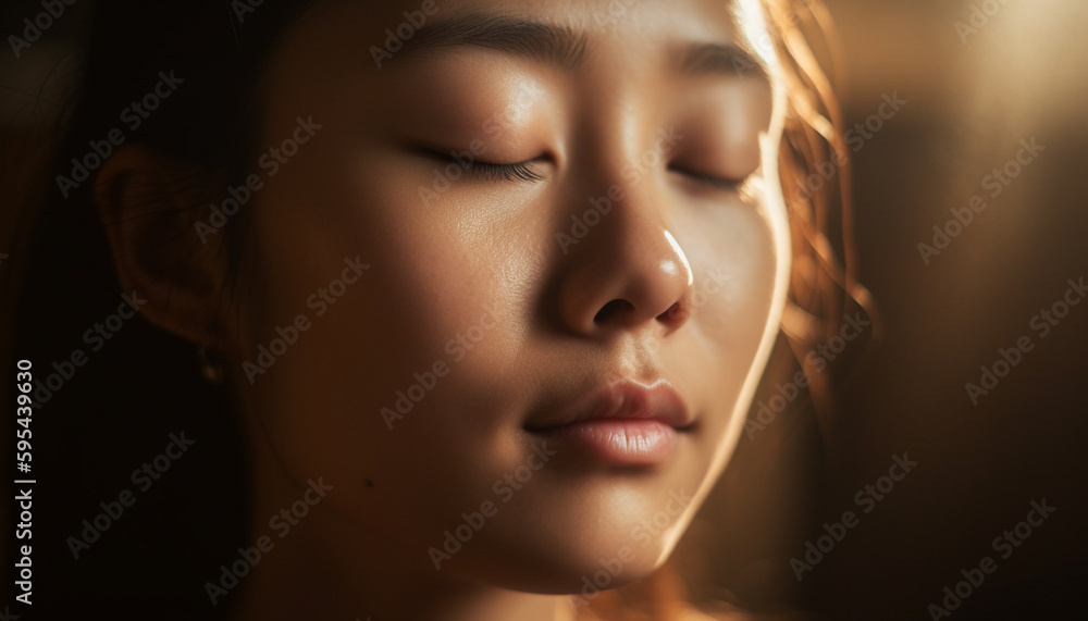 Cute young girl enjoys nature small joys generated by AI Cute young girl enjoys nature small joys generated by AI