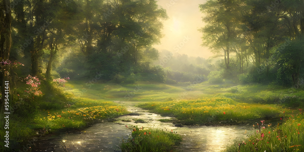 Fototapeta premium Peaceful countryside scenery