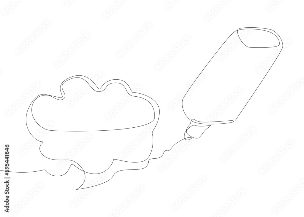One continuous line of Speech Bubble drawn by with felt tip pen. Thin Line Illustration vector concept. Contour Drawing Creative ideas. One continuous line of Speech Bubble drawn by with felt tip pen. Thin Line Illustration vector concept. Contour Drawing Creative ideas.
