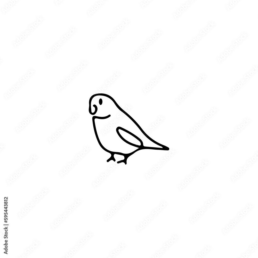 Obraz premium cute bird doodle illustration vector