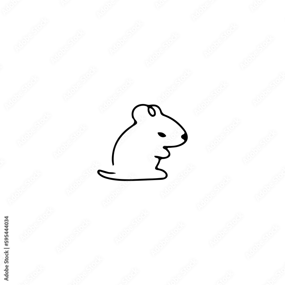 cute mouse shaped line illustration vector cute mouse shaped line illustration vector