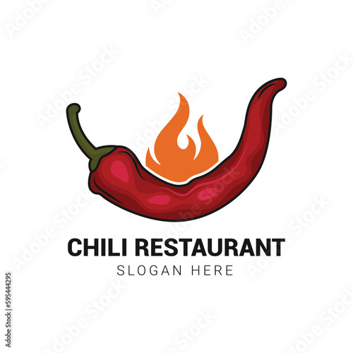 Chili restaurant logo design vector template