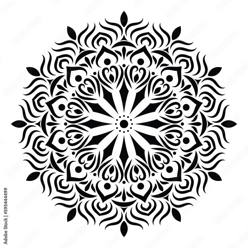Mandala Pattern Stencil doodles sketch vector.