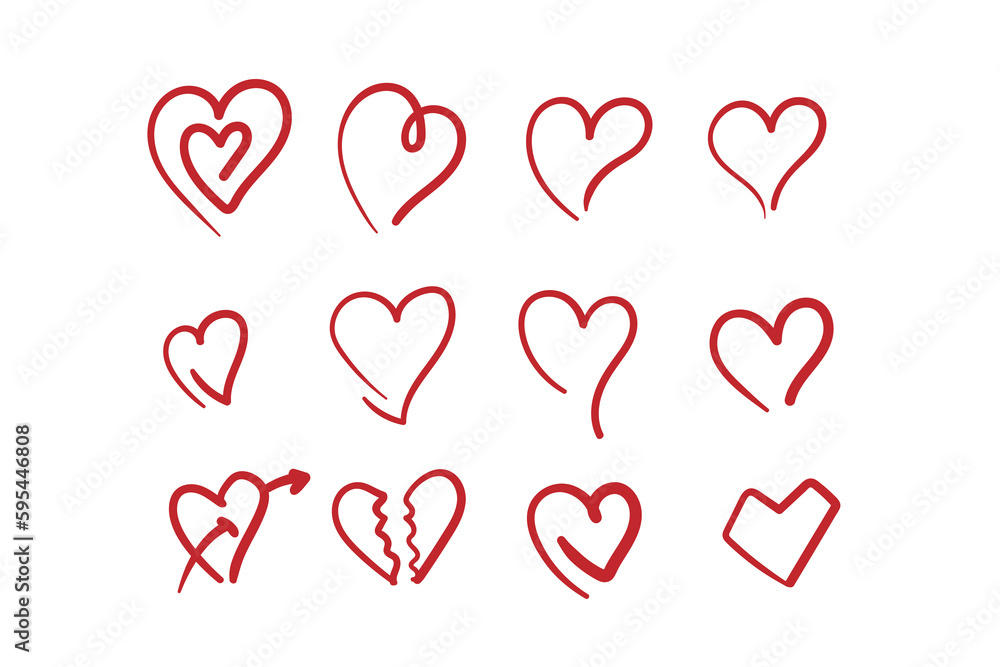 red hearts isolated on white background red hearts isolated on white background