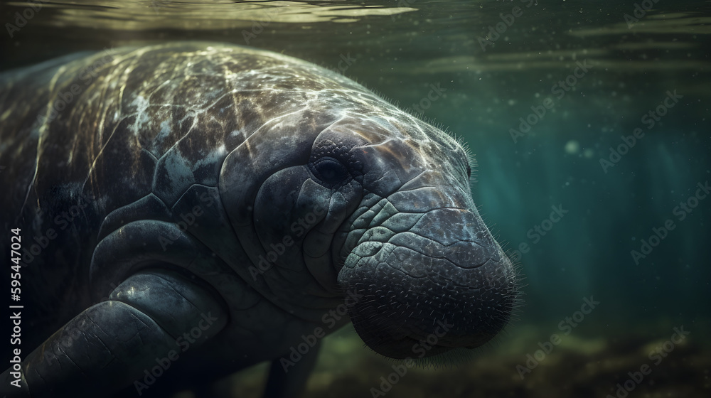 Fototapeta premium manatee in water