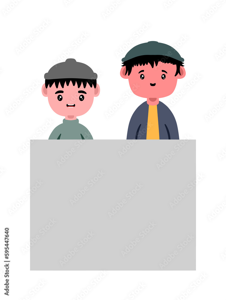 boy holding banner paper boy holding banner paper