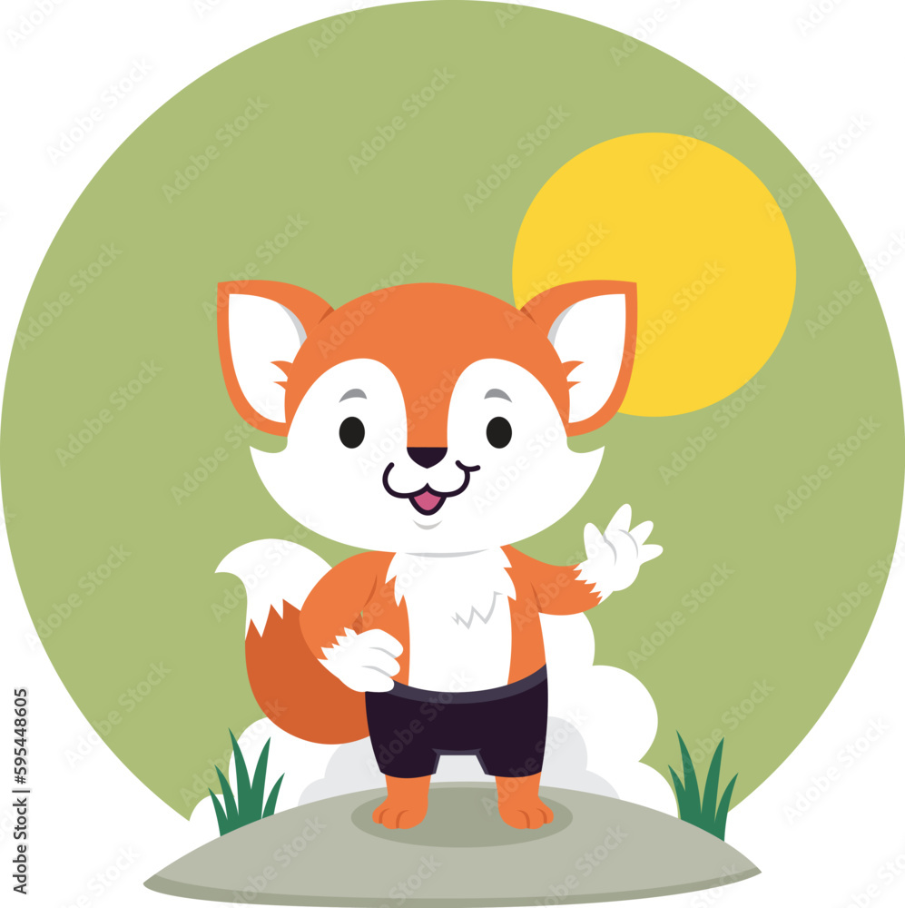 Fox Character Cartoon Illustration