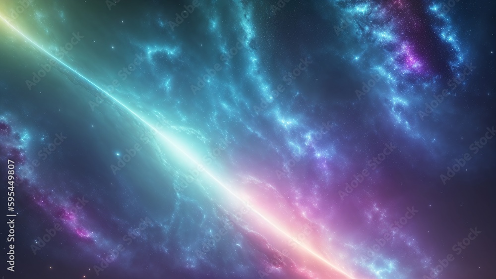 A Captivating Image Of A Colorful Galaxy With A Bright Star AI Generative