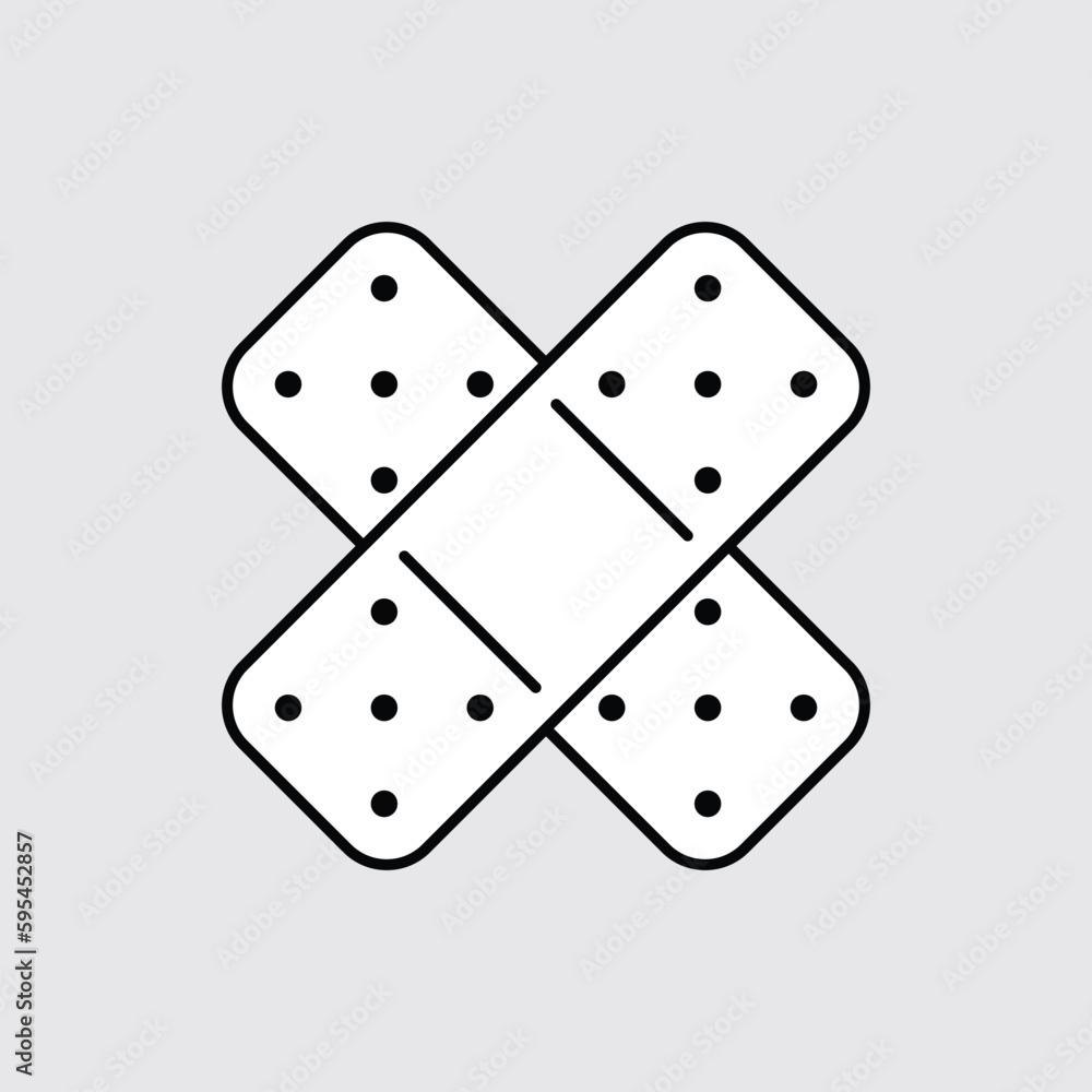 Adhesive plaster line icon, outline vector sign, linear style pictogram isolated on white. Symbol, logo illustration. Adhesive plaster line icon, outline vector sign, linear style pictogram isolated on white. Symbol, logo illustration.