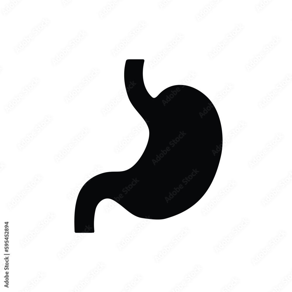 Stomach silhouette icon, Vector illustration.