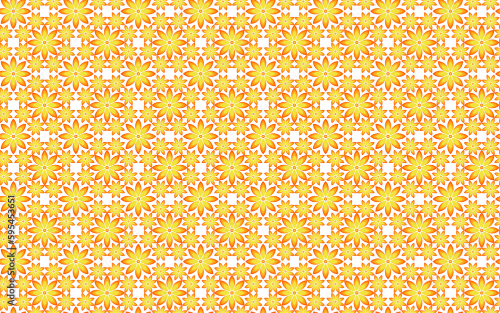 seamless pattern with orange flower circles, orange flower for background or wallpaper