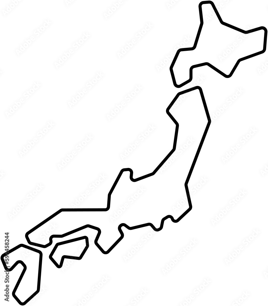 drawing of japan map. drawing of japan map.