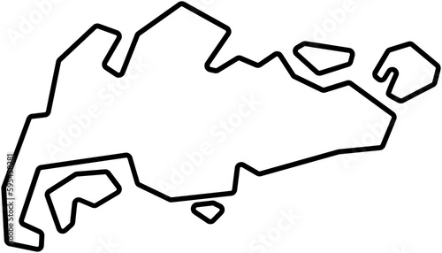Photography drawing of singapore map.