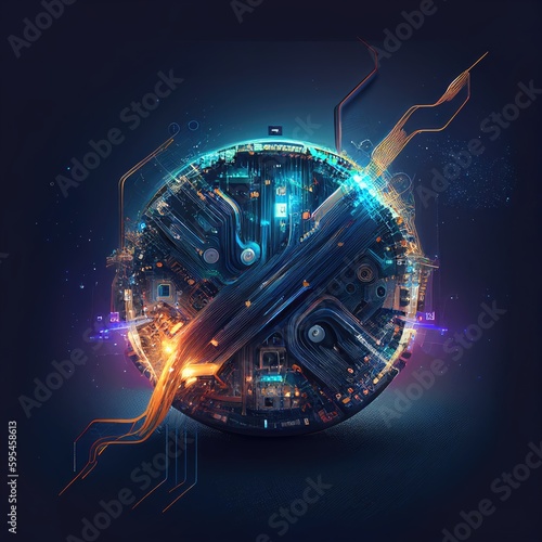 background with globe  Technology connection digital