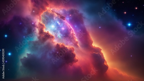 A Radiant Sky With A Bright Star Filled Sky And A Colorful Cloud