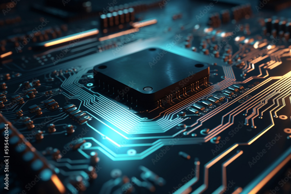Abstract Circuit Board Background with Waves and Glowing Lines, Generative AI
Abstract Circuit Board Background with Waves and Glowing Lines, Generative AI