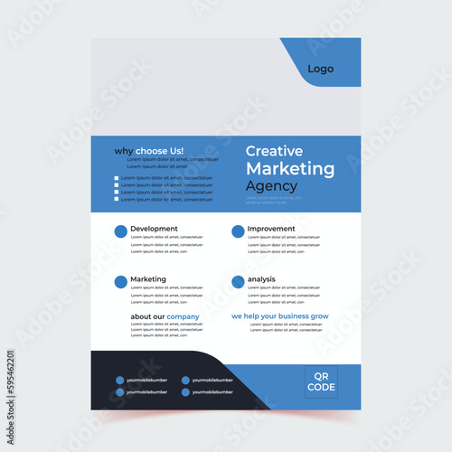 Corporate business flyer template design, business marketing flyer, digital marketing agency flyer, creative marketing agency flayer design, vector, flayer design