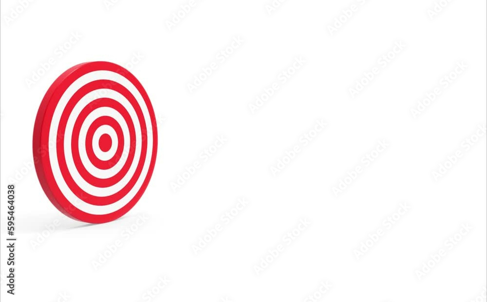 3D animation of a dart hitting at the center of a dart board 3D animation of a dart hitting at the center of a dart board