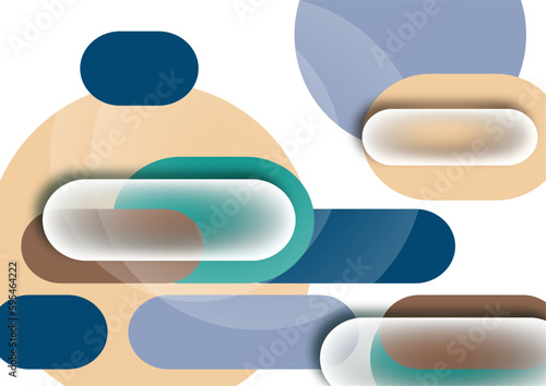 Overlapping geometric shapes and circles. Stylish trendy techno design background for business or technology presentations, internet posters or web brochure covers. Vector