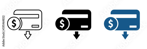 Cost reduction vector icons set. Price reduced discount icons set