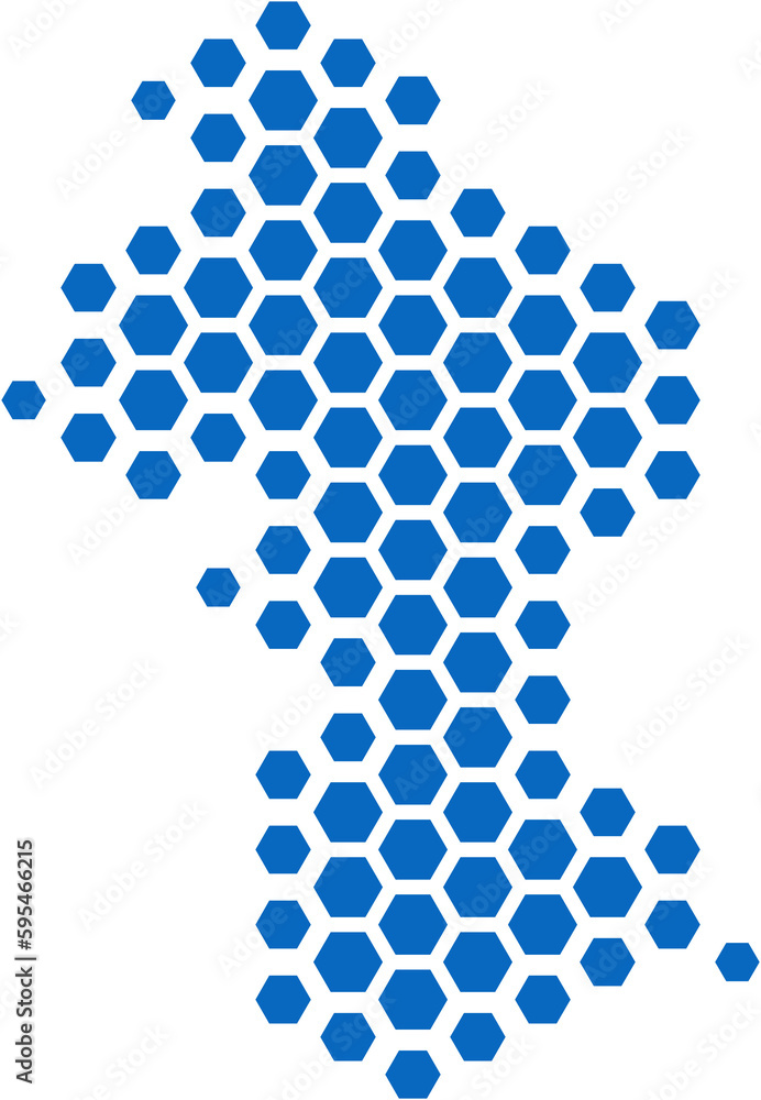 hexagon shape of guyana map. hexagon shape of guyana map.