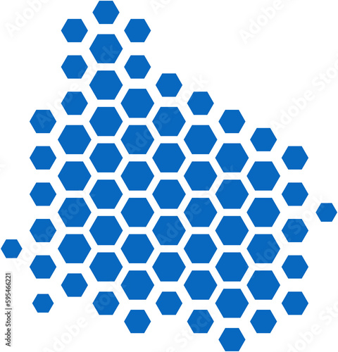 Fototapeta Naklejka Na Ścianę i Meble -  hexagon shape of uruguay map.