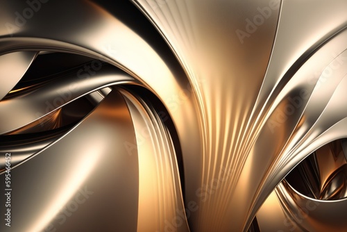 A metallic golden background with curves, created with Generative Ai Technology