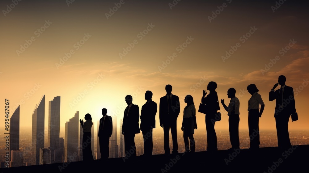Business man and woman lining up Business man and woman lining up