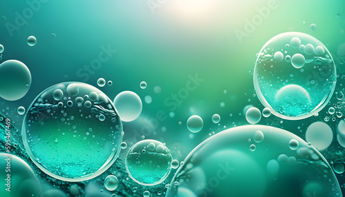 Wallpaper Mural A green and blue background with bubbles Torontodigital.ca