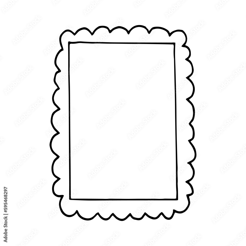frame hand drawn in doodle style. Border decor for photos and pictures. frame hand drawn in doodle style. Border decor for photos and pictures.