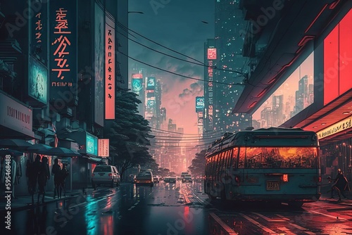 Tokyo at night, generative ai 