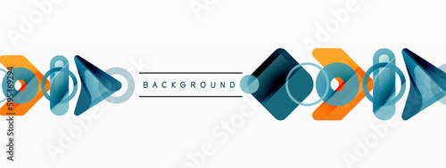 Colorful geometric abstract background. Minimal triangle and square shapes composition