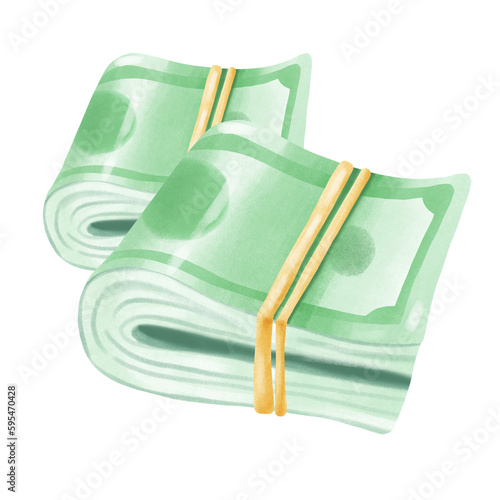 Banknote stack watercolor