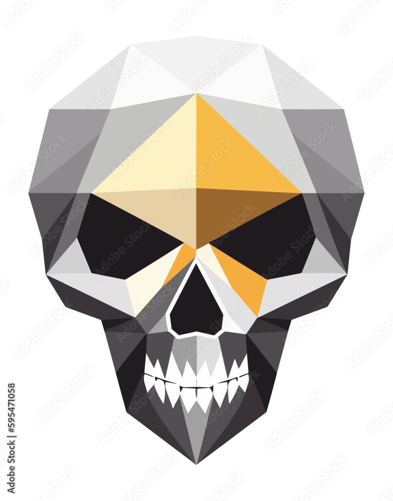 Fototapeta premium low poly skull vector illustration
