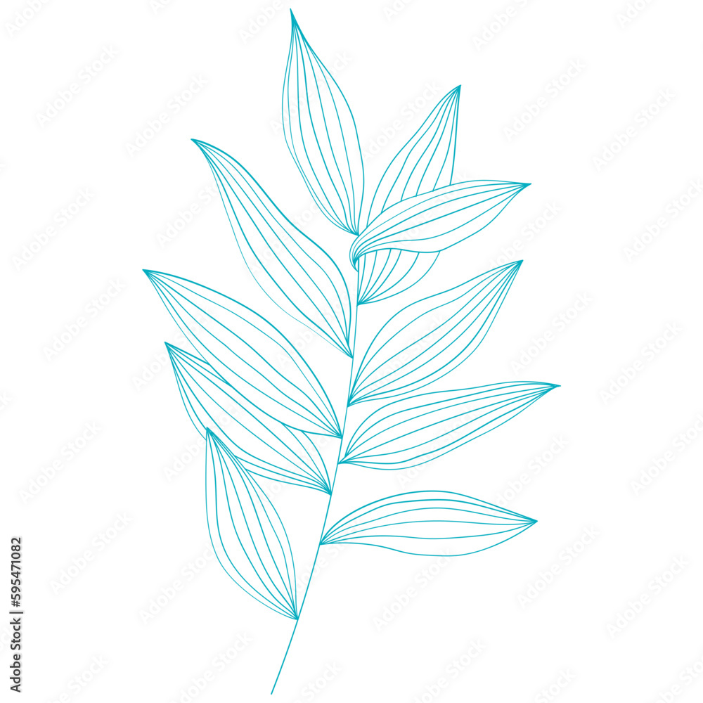 Fototapeta premium Hand Drawn Abstract Outline Flower