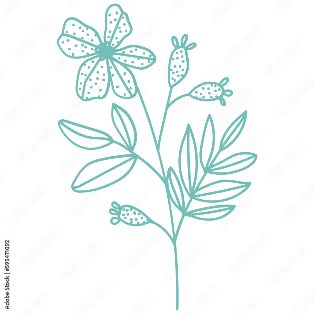 Hand Drawn Abstract Outline Flower Hand Drawn Abstract Outline Flower