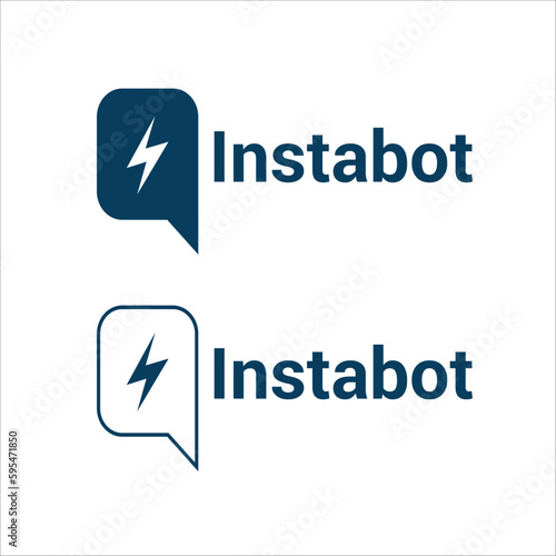 instabot chat bubble logo vector