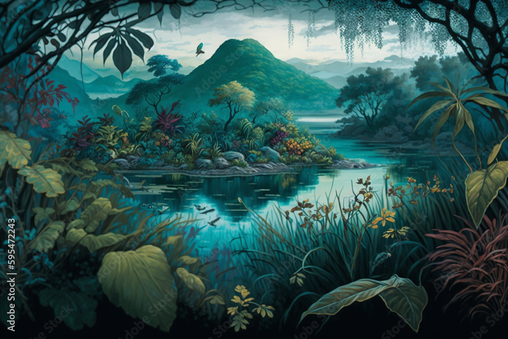 Fototapeta premium Generative AI: Crafting Harmonious Ecosystems