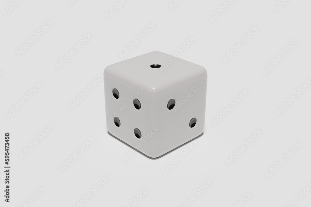 white dice isolated on white background. Render 3D. white dice isolated on white background. Render 3D.