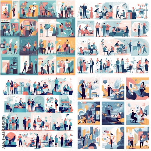 Complete set of business concept illustrations. Over 100 different images to choose from. The graphics cover a wide range of topics including finance, marketing and management.