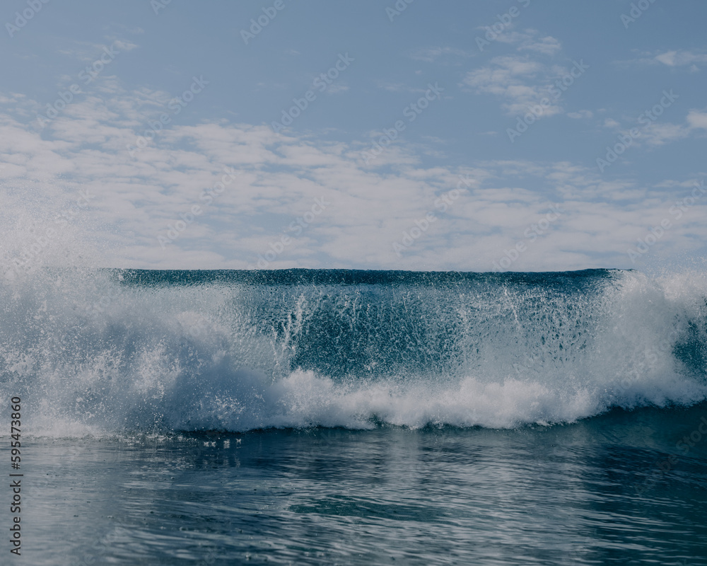 Fototapeta premium Having fun swimming under clear blue waves