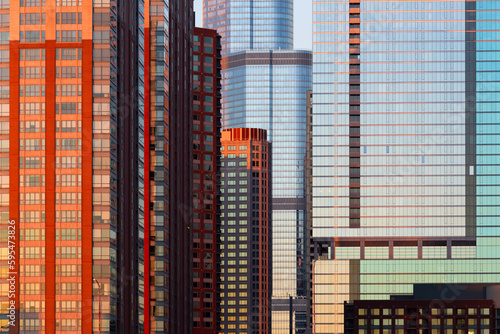 Facades of Chicago's downtown high-rise architecture. photo