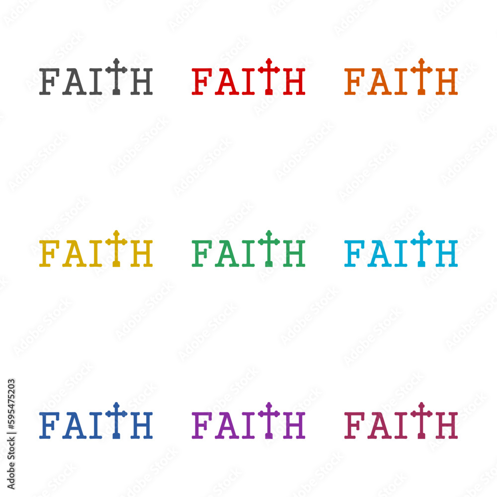 Faith icon isolated on white background. Set icons colorful